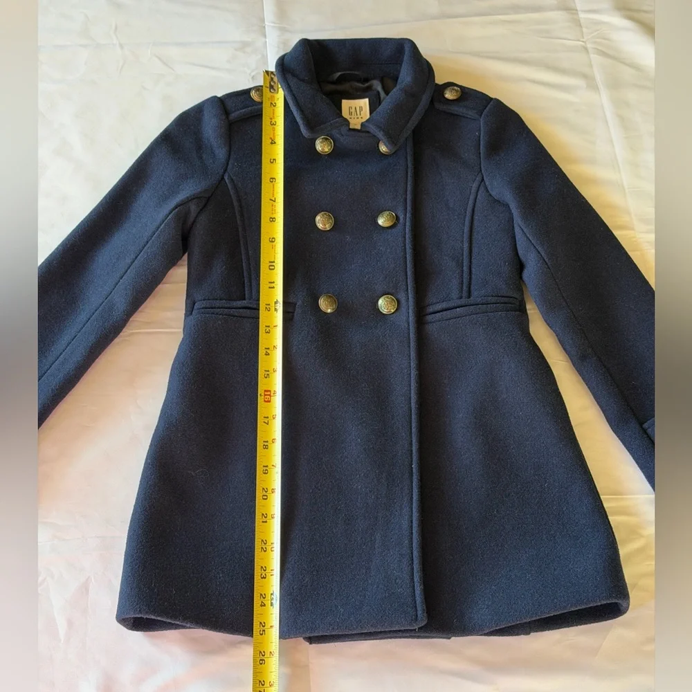 GAP Girls Navy Double-Breasted Wool Peacoat